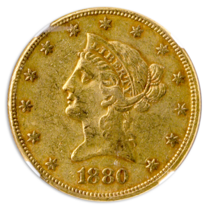 1880-O $10 Liberty NGC AU55 CAC