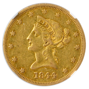 1844-O $10 Liberty NGC AU53