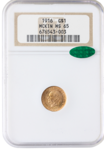 1916 $1 Gold McKinley Commemorative NGC MS65