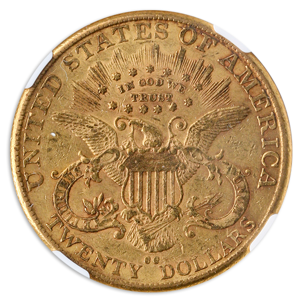 1890-CC $20 Liberty NGC AU55 CAC 1890-CC $20 Liberty NGC AU55 CAC