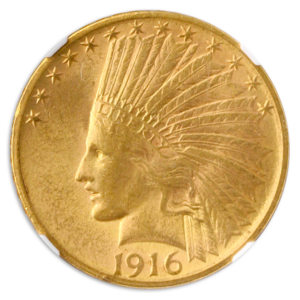 1916-S $10 Indian NGC MS62 CAC