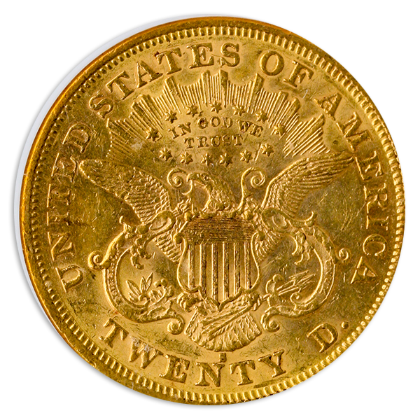 1875-S $20 Liberty NGC AU55 1875-S $20 Liberty NGC AU55