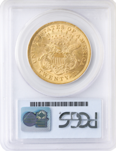1873 $20 Liberty Open 3 PCGS AU55 | Rare Type 1 Double Eagle