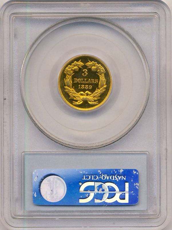 $3 GOLD 1889 CAMEO PCGS