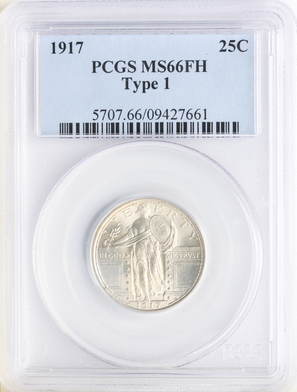 1917 Standing Liberty Quarter Type 1 Full Head PCGS MS66