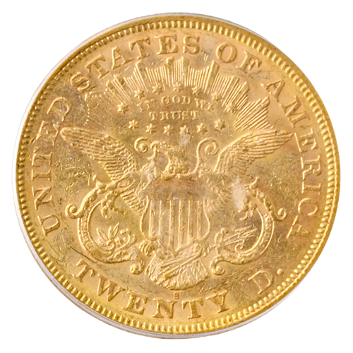 1873-S $20 Liberty Closed 3 PCGS AU55