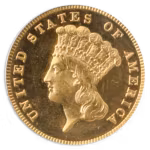 1882 $3 Gold PCGS PR65 Cameo CAC
