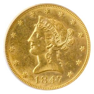 1847 $10 Liberty PCGS MS62 CAC