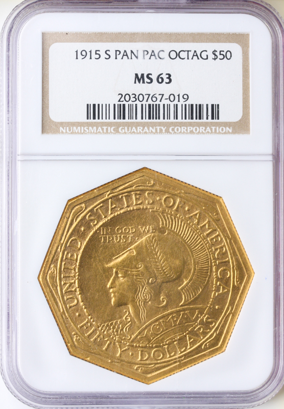 1915-S $50 Panama Pacific Octagonal NGC MS63