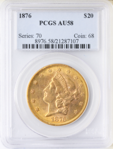 1876 $20 Liberty PCGS AU58