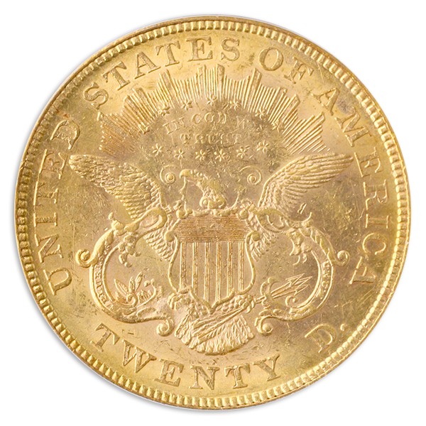 1876 $20 Liberty PCGS AU58