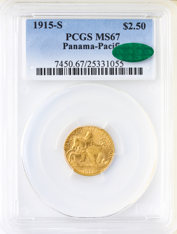 1915-S $2.50 Panama Pacific Gold Commemorative PCGS MS67 CAC