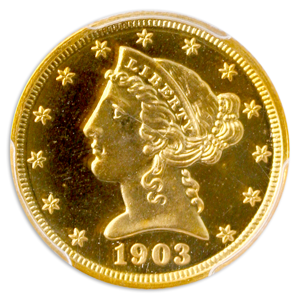 1903 $5 Liberty PCGS PR67 CAC Cameo + 1903 $5 Liberty PCGS PR67 CAC Cameo +
