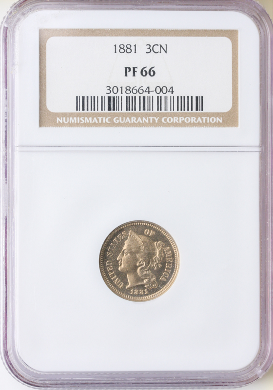 1881 3 Cent Nickel NGC PR66 1881 3 Cent Nickel NGC PR66