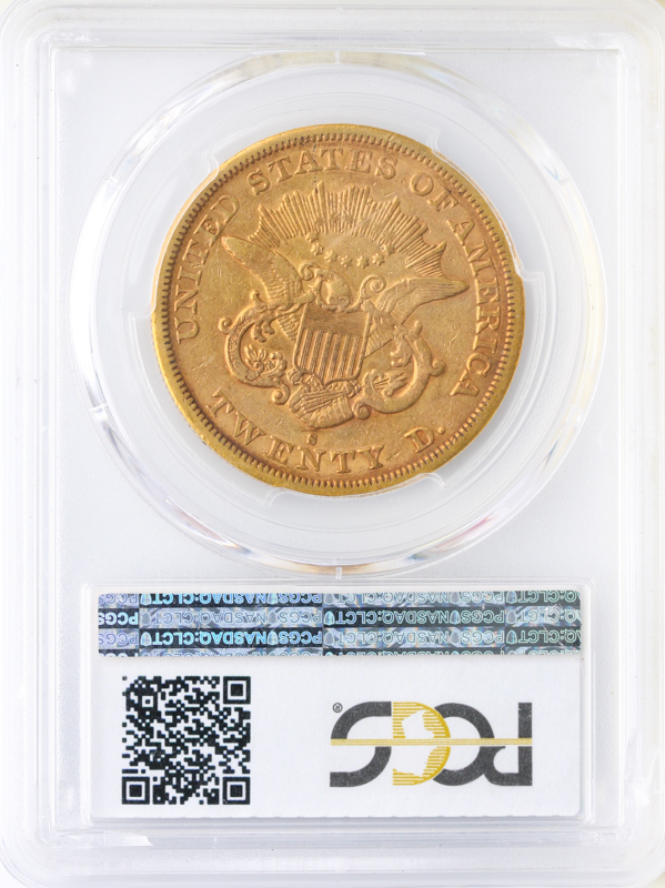 1864-S $20 Liberty PCGS XF45 CAC
