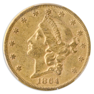 1864-S $20 Liberty PCGS XF40 CAC
