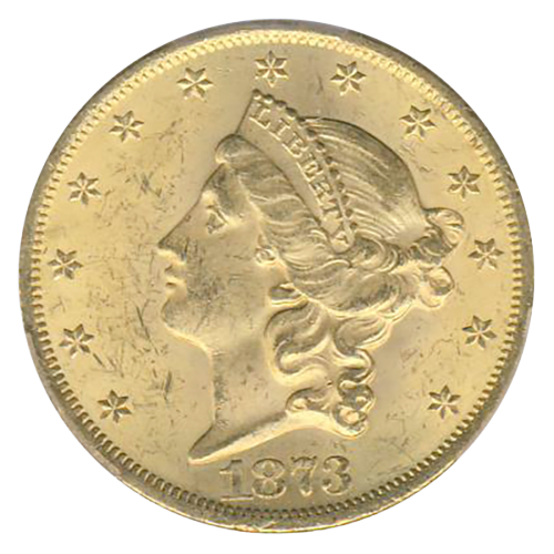 1873 $20 Liberty Open 3 PCGS MS63 CAC + 1873 $20 Liberty Open 3 PCGS MS63 CAC +