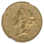 1858 $20 Liberty NGC AU53 CAC
