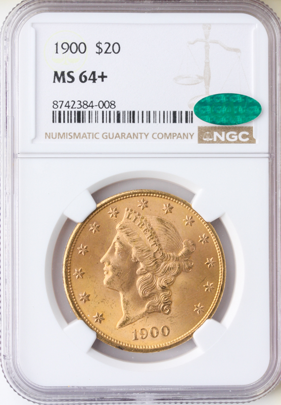 1900 $20 Liberty Gold Coin NGC Mint State 64(MS64) CAC +