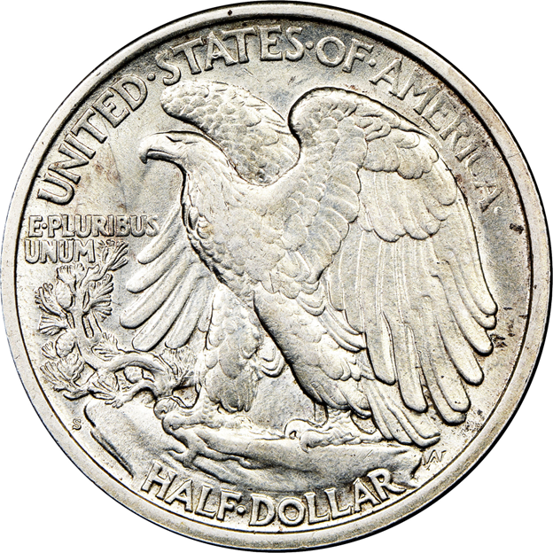 Reverse of a 1917 San Francisco–minted Walking Liberty Half Dollar 