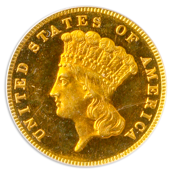 1889 $3 Gold Cameo PCGS PR64CAM 1889 $3 Gold Cameo PCGS PR64CAM