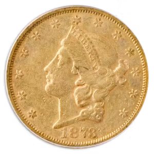 1873-S $20 Liberty Closed 3 PCGS AU50