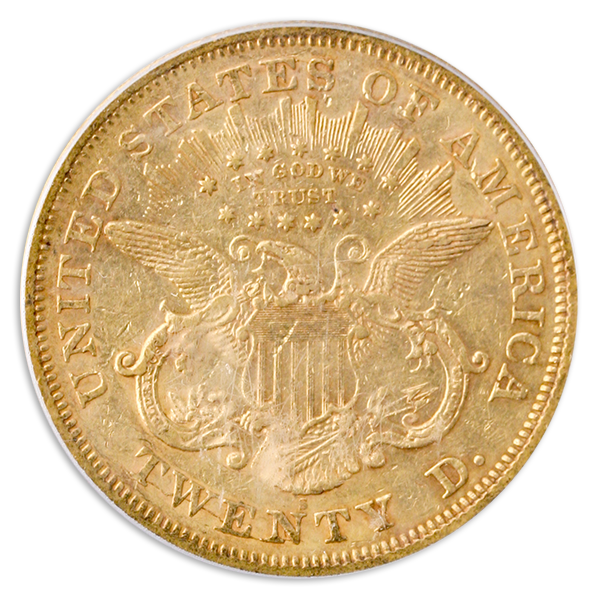 1873-S $20 Liberty Closed 3 PCGS AU50 1873-S $20 Liberty Closed 3 PCGS AU50
