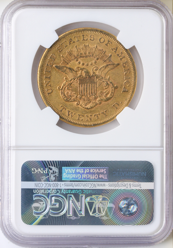 1862 $20Liberty NGC AU53 CAC