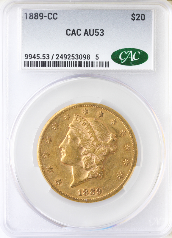 1889-CC $20 Liberty CACG AU53