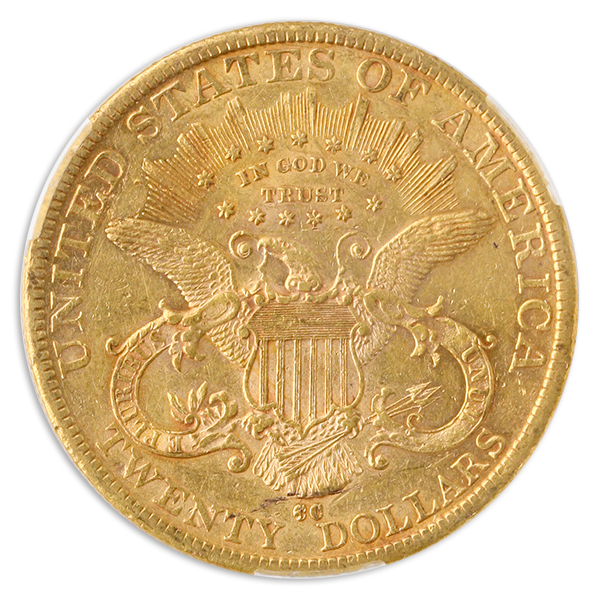 1889-CC $20 Liberty CACG AU53