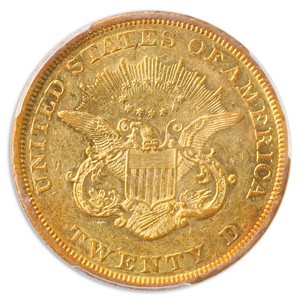 1850 $20 Liberty PCGS AU53 CAC