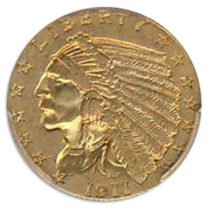 1911-D $2 1/2 Indian Gold Coin PCGS AU55 CAC