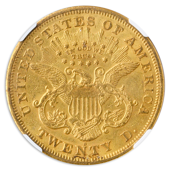 1870-S $20 LIBERTY 1870-S NGC NGC AU53