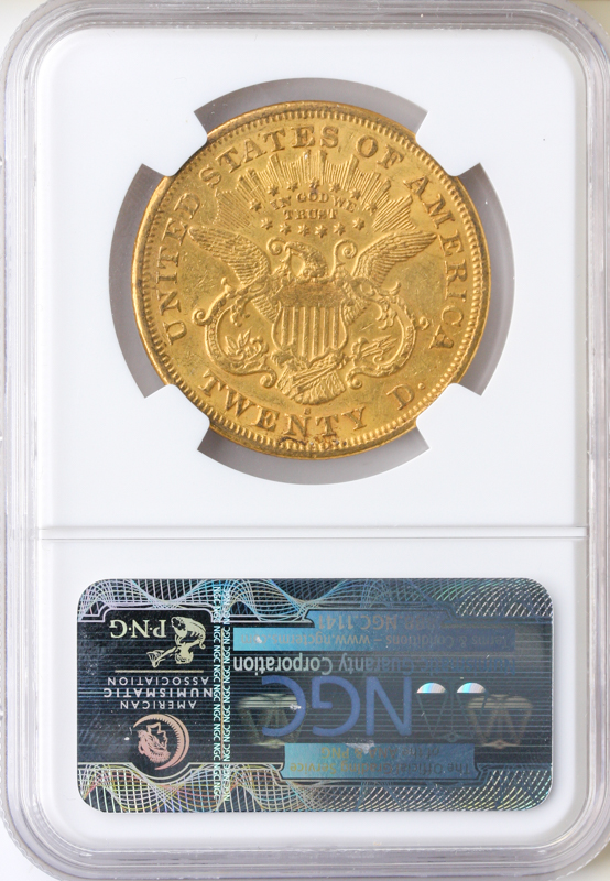 1870-S $20 LIBERTY 1870-S NGC NGC AU53