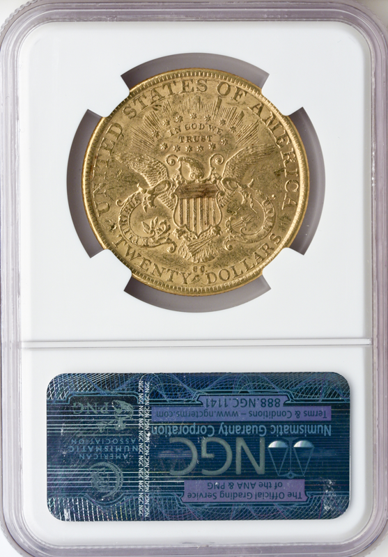 1890-CC $20 Liberty NGC AU53 CAC