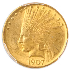 1907 N/M $10 INDIAN PCGS MS62 CAC