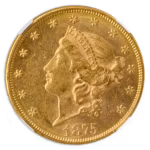 1875 $20 Liberty NGC AU55