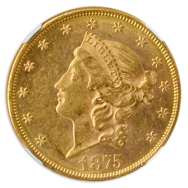 1875 $20 Liberty NGC AU55 1875 $20 Liberty NGC AU55