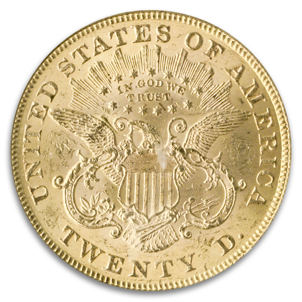 1876 $20 Libertry PCGS MS62 CAC +