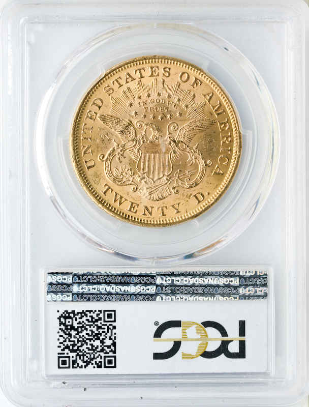 1876 $20 Libertry PCGS MS62 CAC +