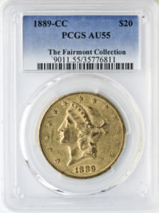 1889-CC $20 Liberty PCGS AU55