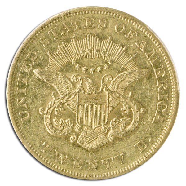 1857-O $20 Liberty PCGS AU55