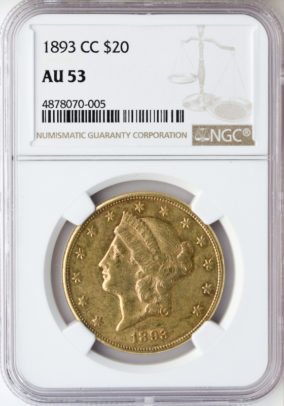 1893-CC $20 Liberty NGC AU53 1893-CC $20 Liberty NGC AU53