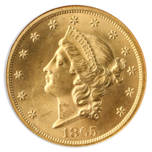 1865 $20 Liberty  S. S. Republic NGC MS64 CAC