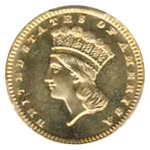 1889 $1 Gold JD-2 Low Date PCGS PR65 CAC