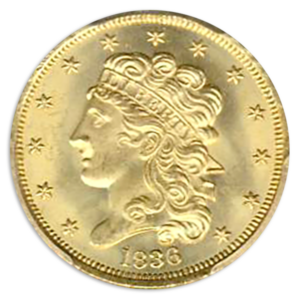 1836 $5 Classic PCGS MS64 CAC +