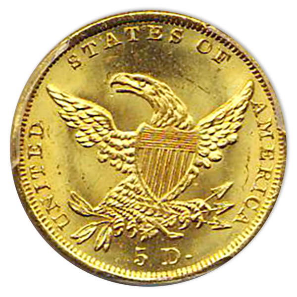 1836 $5 Classic PCGS MS64 CAC +