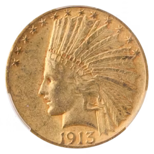 1913-S $10 Indian CACG AU55