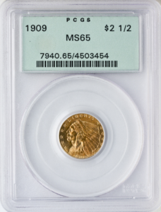 1909 $2 1/2 Indian PCGS MS65