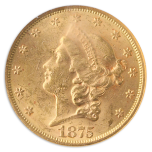 1875 $20 Liberty NGC MS60